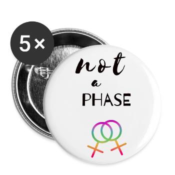 Idée cadeau LGBT - Lot de 5 grands badges (56 mm) - blanc - Devant