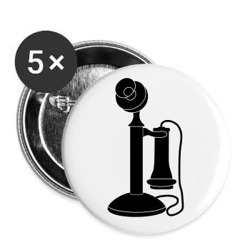 Altes_Telefon_vt8 - Buttons groß 56 mm (5er Pack) - Weiß - Vorne