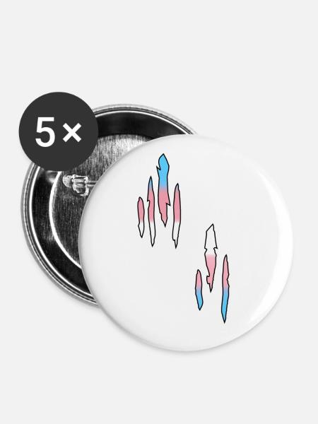 Trans Pride, Lgbtq - Buttons groß 56 mm (5er Pack) - Weiß