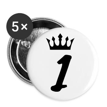 1 number crown - Buttons large 2.2''/56 mm (5-pack) - white - Front