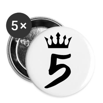 5 Number crown - Buttons large 2.2''/56 mm (5-pack) - white - Front