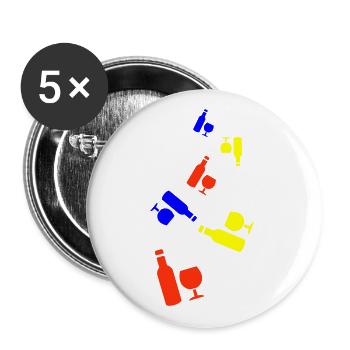 Wine Icon - Buttons large 2.2''/56 mm (5-pack) - white - Front