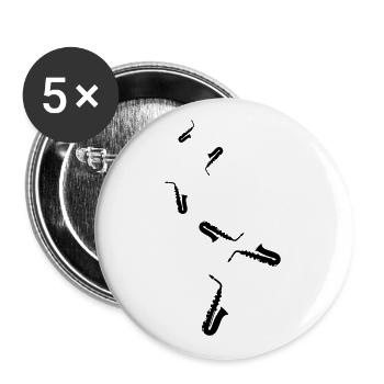 Symbole de trompette - Lot de 5 grands badges (56 mm) - blanc - Devant