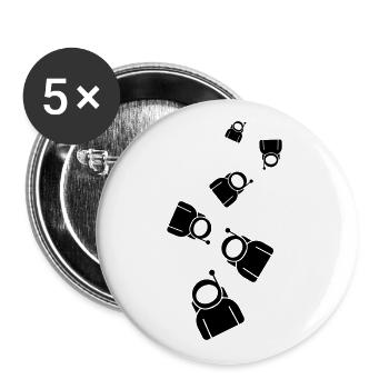 Astronaut icon icon - Buttons large 2.2''/56 mm (5-pack) - white - Front