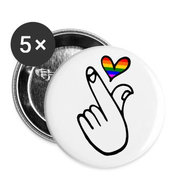 Lgbtq - Buttons groß 56 mm (5er Pack) - Weiß - Vorne