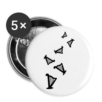 Harfe Musik - Buttons groß 56 mm (5er Pack) - Weiß - Vorne