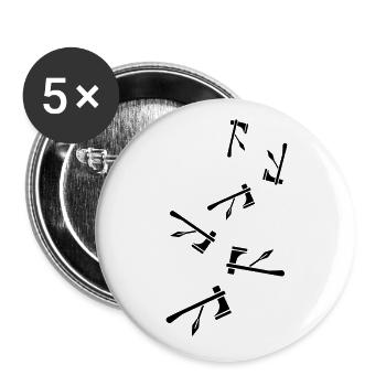 Axe symbol Indian - Buttons large 2.2''/56 mm (5-pack) - white - Front