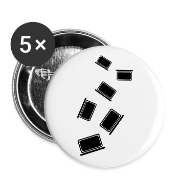 Ordinateur portable Pc Office - Lot de 5 grands badges (56 mm) - blanc - Devant