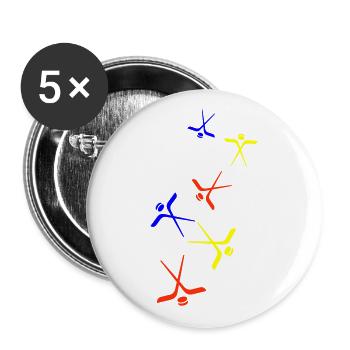icehockey symbol - Buttons groß 56 mm (5er Pack) - Weiß - Vorne