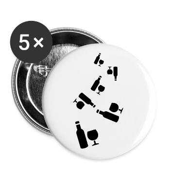 Wine Icon - Buttons large 2.2''/56 mm (5-pack) - white - Front