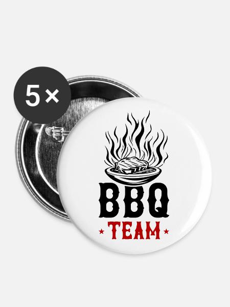 Grill Bbq Team - Buttons groß 56 mm (5er Pack) - Weiß