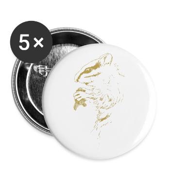 Illustrierte Designs mit Hörnchen - Buttons groß 56 mm (5er Pack) - Weiß - Vorne