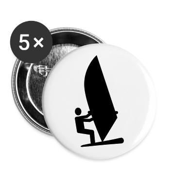 Windsurfen - Buttons groß 56 mm (5er Pack) - Weiß - Vorne