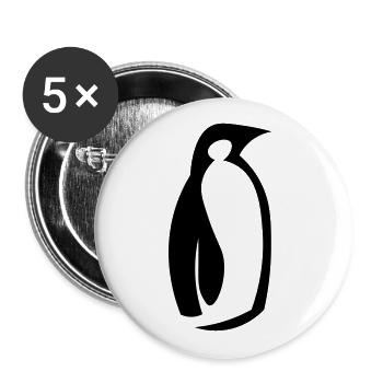 Pinguin - Papa Pinguin - Geschenkidee - Buttons groß 56 mm (5er Pack) - Weiß - Vorne