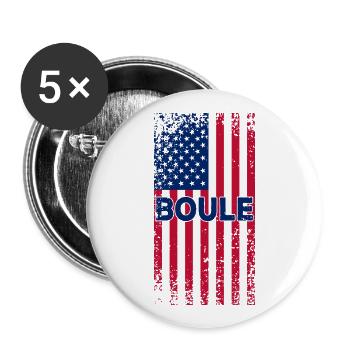 Boule Amerika Fahne Petanque USA Flagge - Buttons groß 56 mm (5er Pack) - Weiß - Vorne