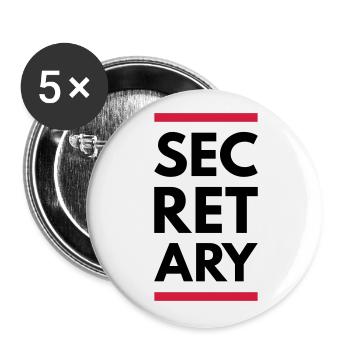 Secretary (Lines) - Buttons large 2.2''/56 mm (5-pack) - white - Front