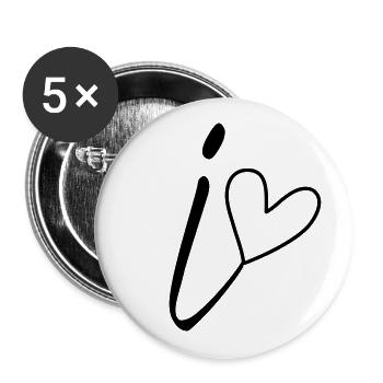 Point (i)(i) Calligraphy - Buttons large 2.2''/56 mm (5-pack) - white - Front