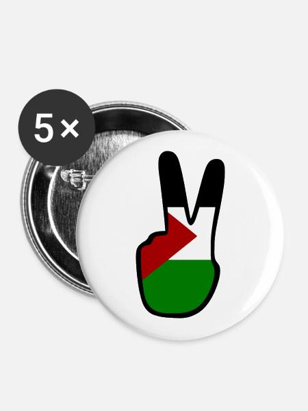Free palestine - Buttons groß 56 mm (5er Pack) - Weiß