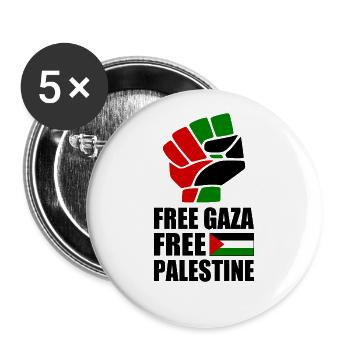 Free palestine free gaza - Buttons large 2.2''/56 mm (5-pack) - white - Front