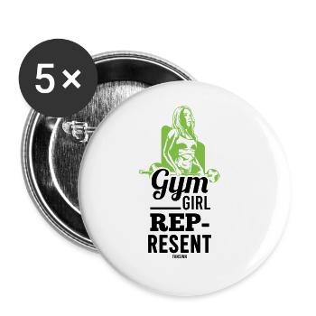 Fitness Woman Sport - Buttons large 2.2''/56 mm (5-pack) - white - Front