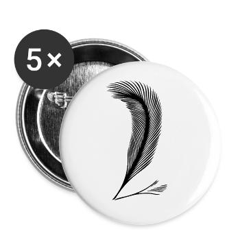 Feder Handschrift als Ausdruck des Charakters - Buttons groß 56 mm (5er Pack) - Weiß - Vorne