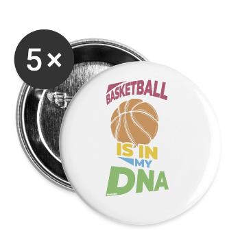 Basketball Ball Sports Team Coach - Buttons large 2.2''/56 mm (5-pack) - white - Front