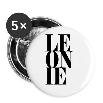 Leonie Name Vorname Moderne Schrift Wort Art - Buttons groß 56 mm (5er Pack) - Weiß - Vorne