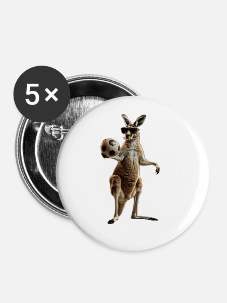 Känguru - Buttons groß 56 mm (5er Pack) - Weiß