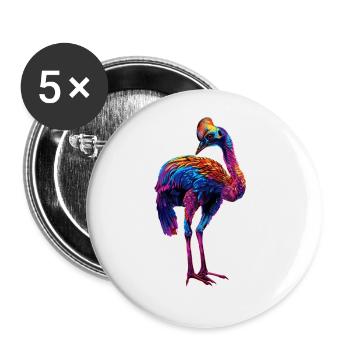 Kasuar - Buttons groß 56 mm (5er Pack) - Weiß - Vorne
