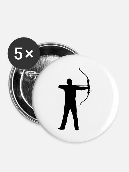 bogenschuetze - Buttons groß 56 mm (5er Pack) - Weiß