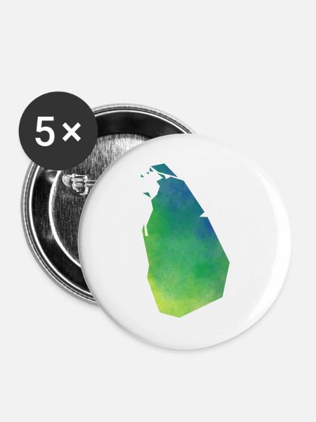 sri lanka - Buttons groß 56 mm (5er Pack) - Weiß