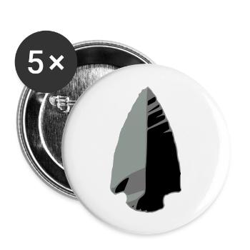 flint arrowhead indian - Buttons large 2.2''/56 mm (5-pack) - white - Front