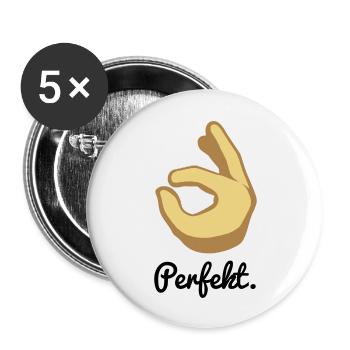 Perfekt. - Buttons groß 56 mm (5er Pack) - Weiß - Vorne