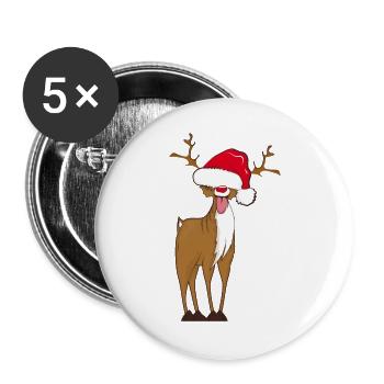 A naughty reindeer - Buttons large 2.2''/56 mm (5-pack) - white - Front