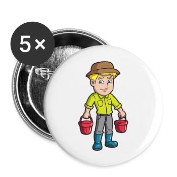 Farmer - Buttons large 2.2''/56 mm (5-pack) - white - Front