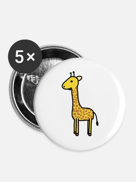 Giraffe - Buttons groß 56 mm (5er Pack) - Weiß