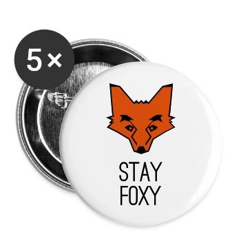 Fuchs stay foxy fox - Buttons large 2.2''/56 mm (5-pack) - white - Front
