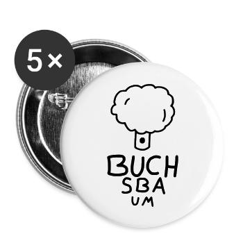 Buchsbaum - Buttons groß 56 mm (5er Pack) - Weiß - Vorne