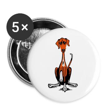Azawakh - Buttons groß 56 mm (5er Pack) - Weiß - Vorne