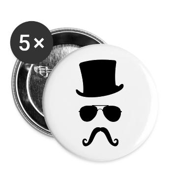 cylindre morse - Lot de 5 grands badges (56 mm) - blanc - Devant