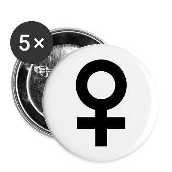 Girl - Buttons groß 56 mm (5er Pack) - Weiß - Vorne