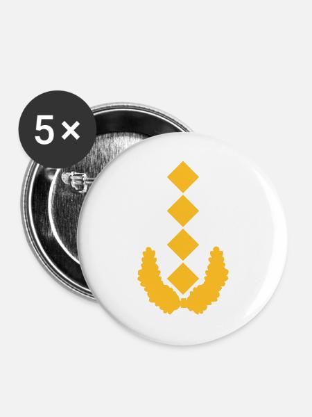 General Dienstgrad - Buttons groß 56 mm (5er Pack) - Weiß