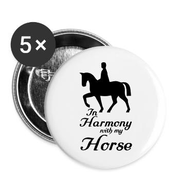 Dicton équestre, Cheval, Animal, Équitation, Sports, Cadeau - Lot de 5 grands badges (56 mm) - blanc - Devant