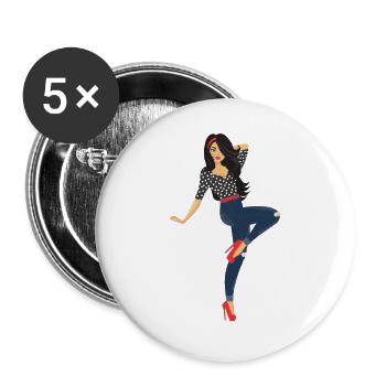 Marie Modell - Buttons groß 56 mm (5er Pack) - Weiß - Vorne
