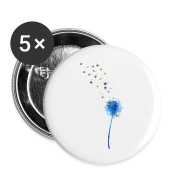 Löwenzahn - Buttons groß 56 mm (5er Pack) - Weiß - Vorne