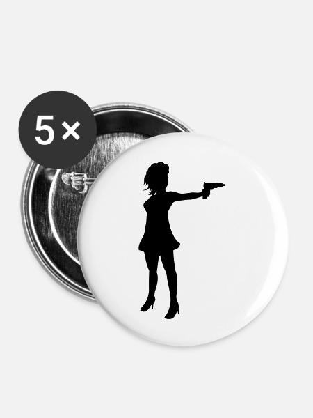 luder mit knarre - Buttons groß 56 mm (5er Pack) - Weiß