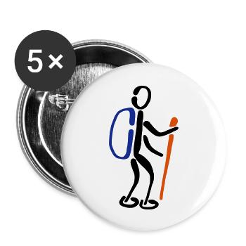Wanderer Wandern 3C - Buttons groß 56 mm (5er Pack) - Weiß - Vorne