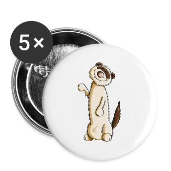 Petit furet d'Harlequin - Furet - Marten - Lot de 5 grands badges (56 mm) - blanc - Devant