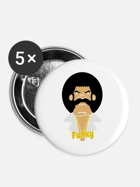 funky - Buttons groß 56 mm (5er Pack) - Weiß