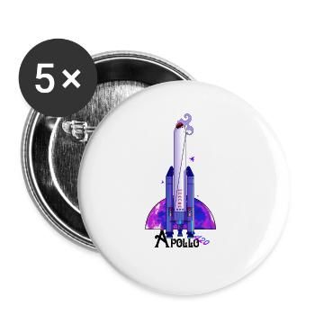 Apollo 420 - Buttons groß 56 mm (5er Pack) - Weiß - Vorne